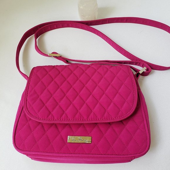 Vera Bradley Handbags - VERA BRADLEY Flap Crossbody Satchel Tote Magenta